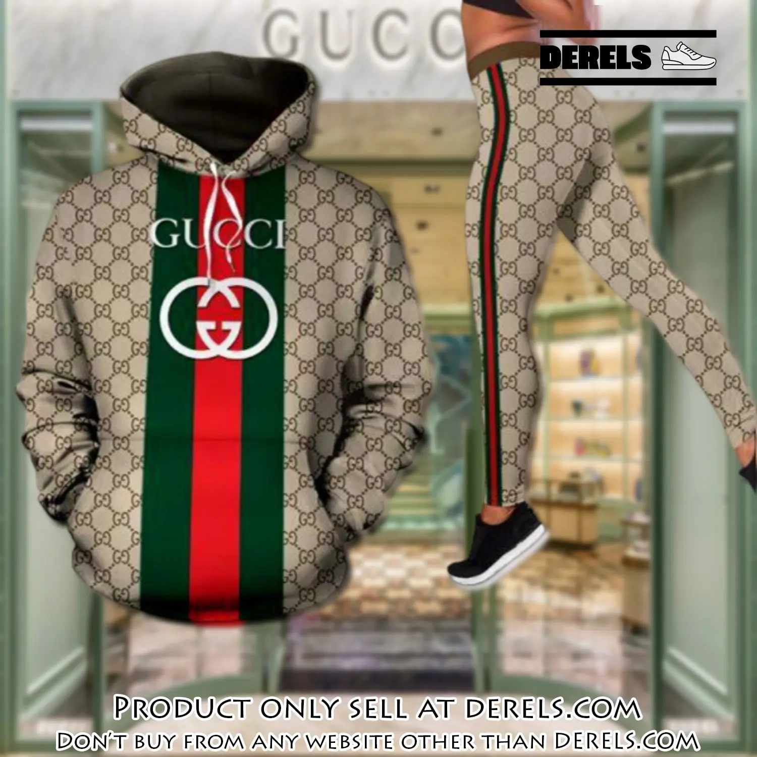 Gucci stripe hoodie legging set luxury for women juq dr1954189